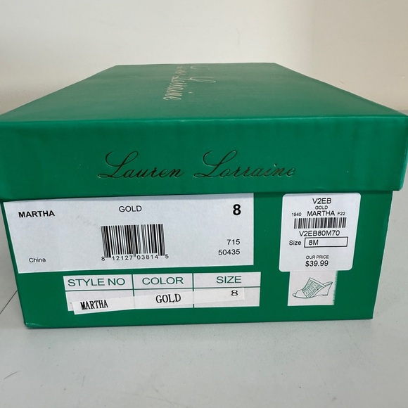 Lauren Lorraine MARTHA Rhinestone Stretch Wedge womens Gold Size 8 NEW - Picture 6 of 6